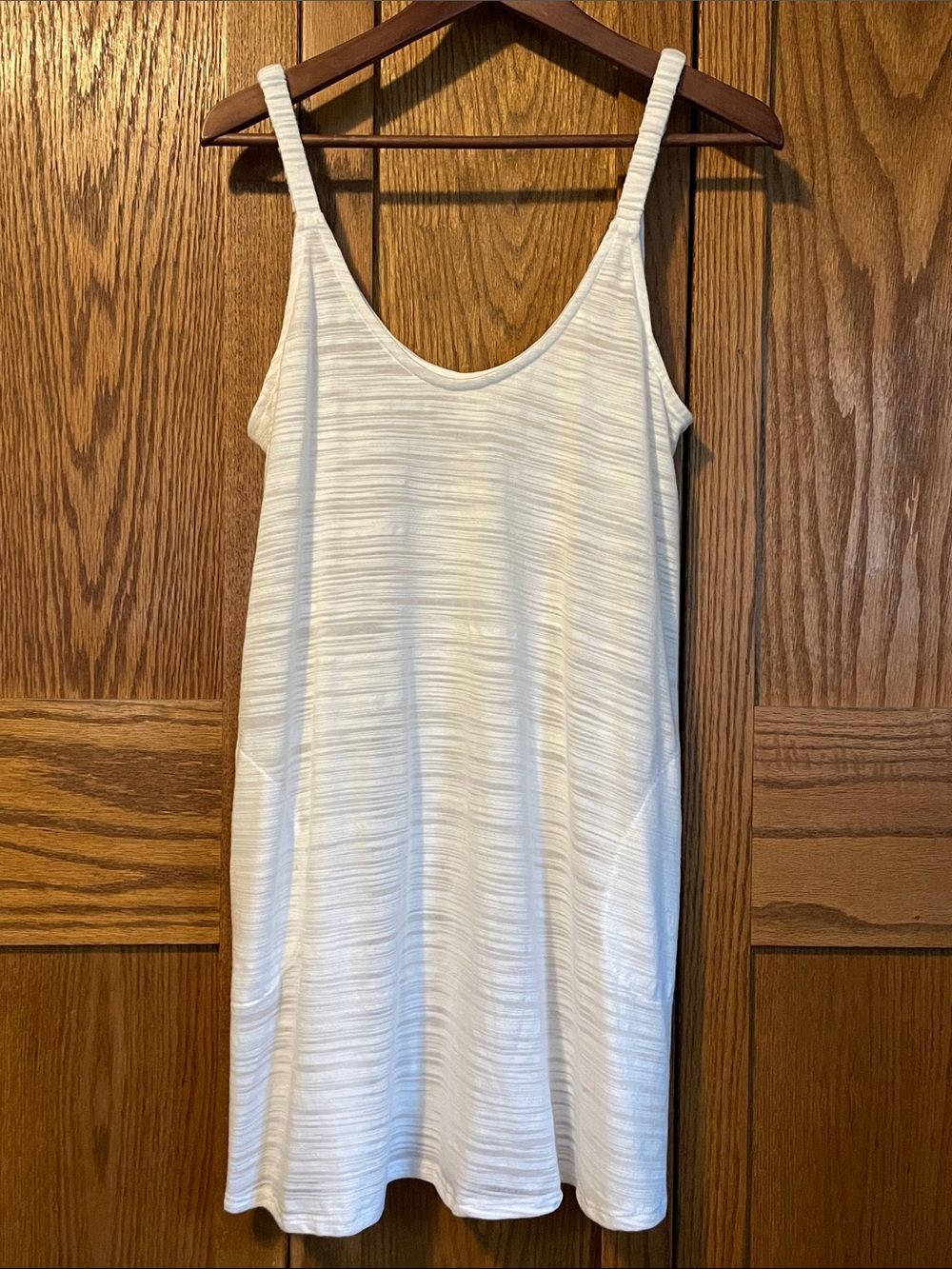 Wave Zone White Striped Scoop Neck Swim Coverup
